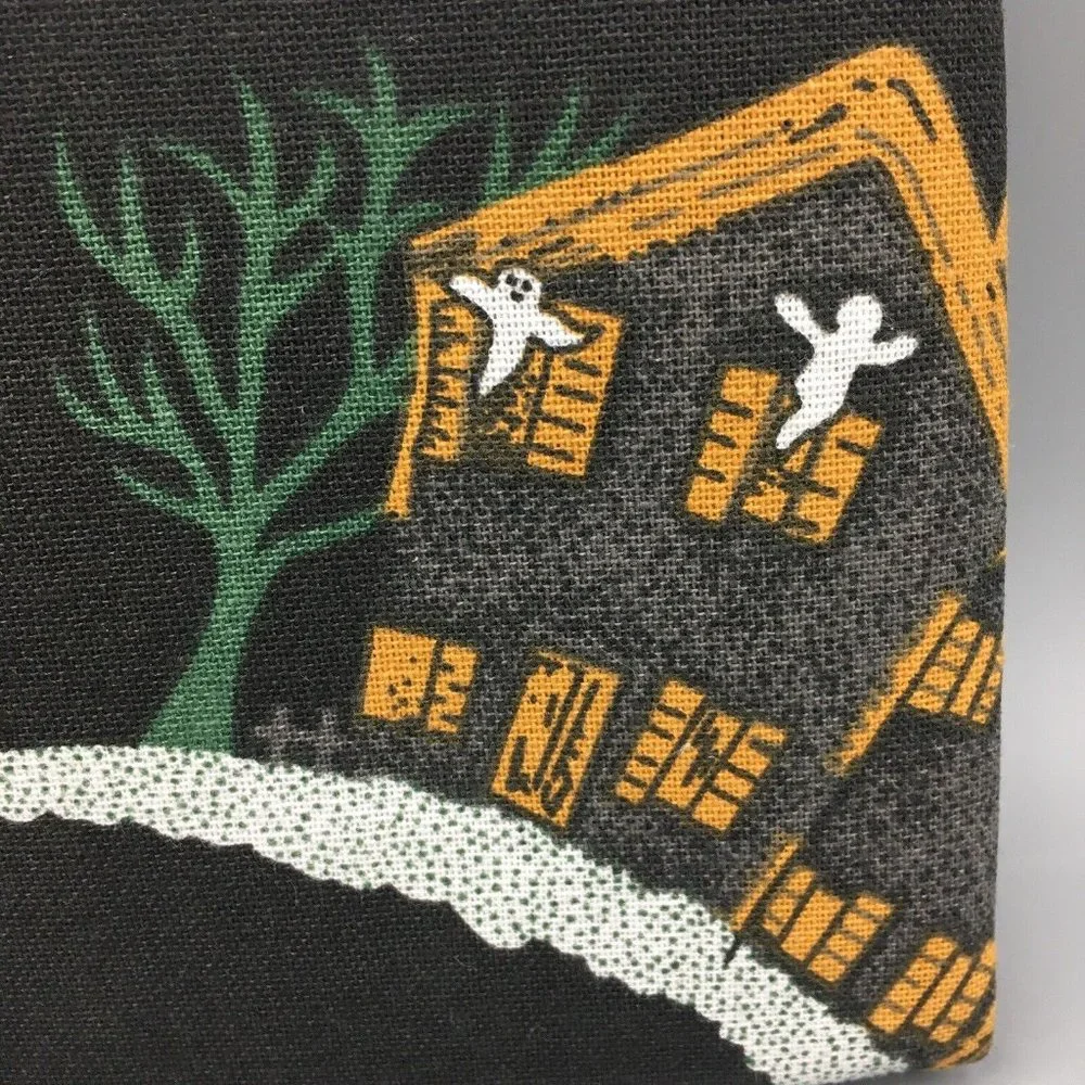 Rachel Ashwell Halloween Black Tablecloth Haunted House Pumpkin Cat 60x84
